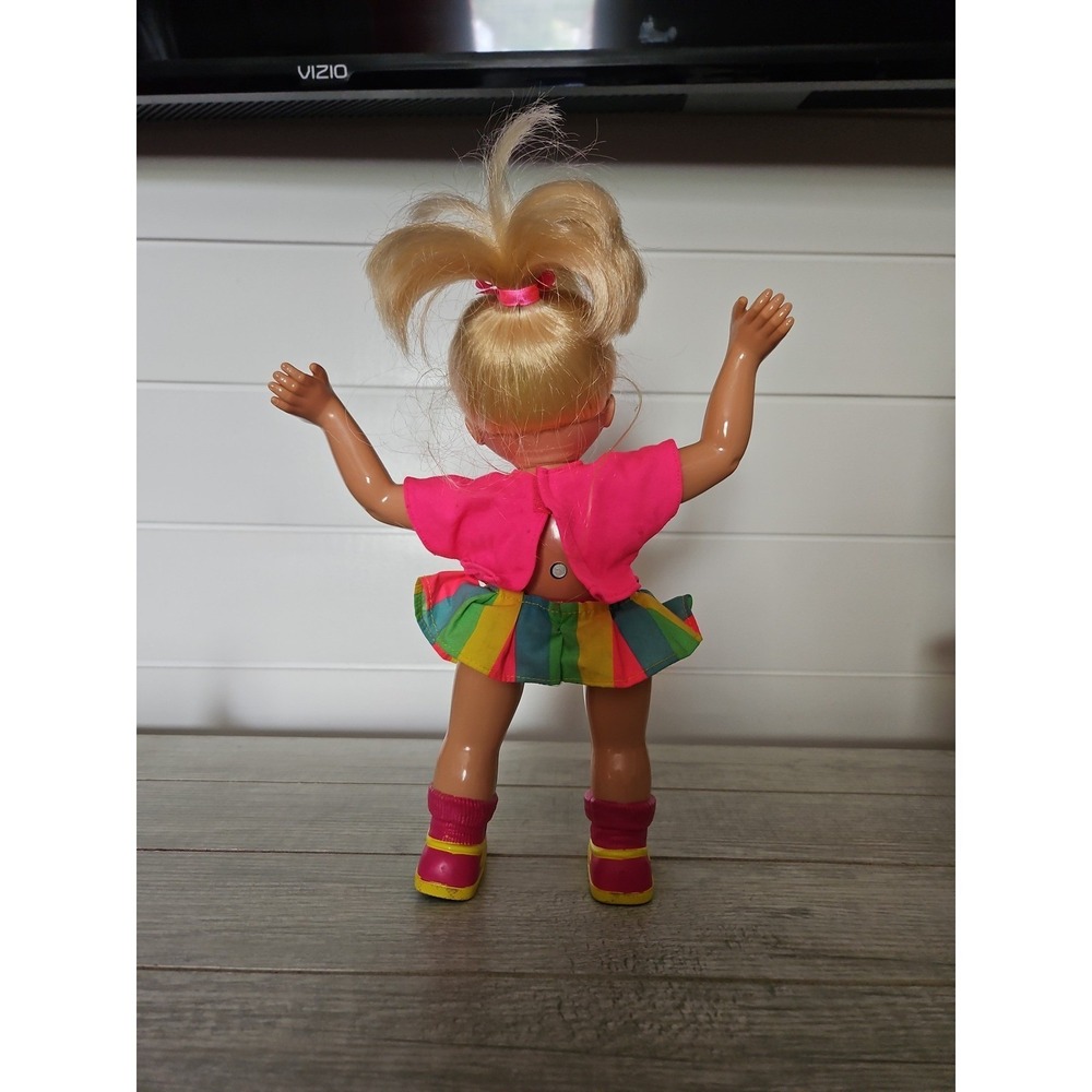 Mattel 90s Cheerleader Doll Blonde Hair Pink Shirt Colorful Skirt 14 Inch Toy - Picture 2 of 12